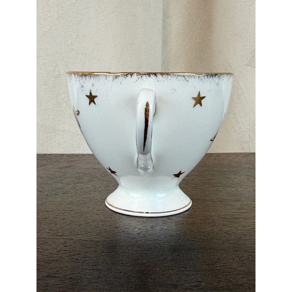 Vintage Piccadilly Bone China Masonic Eastern Star Footed Pedestal Teacup 2 3/4